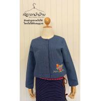 ราคา เสื้อคลุมปักไก่ ผ้าฝ้ายทอมือลายริ้ว (24520814176)