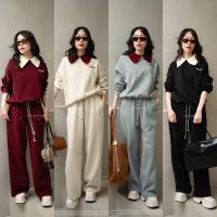 ราคา เซตวอร์ม 2 ชิ้น เสื้อสเวตเตอร์ปกทูโทน กางเกงขายาว VSHOP (23436012839)