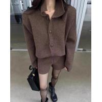 ราคา Kowie Korea 443 Nyny เซ็ทไหมพรมเสื้อแขนยาว กางเกงขาสั้น ชุดกันหนาว สีน้ำตาล สีดำ (126223403484)