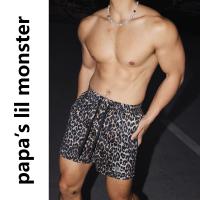ราคา Papas lil monster กางเกงขาสั้นลายเสือป่าสำหรับชายหาด (25850063374)