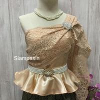 ราคา Siamoutfit ชุดเกาะอก สไบผ้าลูกไม้ สีน้ำตาล ชุดมาพร้อมสไบ และ เกาะอก ใส่ดูเกร๋ทันสมัยมาก ออกงานไทยหรืองานประยุกต์เด่นสุดค่ะ Sa bai Sash (18812060971)