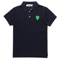 ราคา CDG Play Comme Des Garconสไตล์ใหม่เล่นผู้ชายผู้หญิงผ้าฝ้ายแท้โปโลเสื้อยืดแขนสั้น 0215 (26220410287)