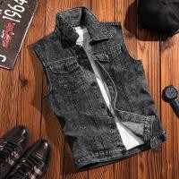 ราคา เสื้อแจ็คเก็ตยีนส์ชายสไตล์ฮ่องกง INS คอตั้ง ซักแล้ว รุ่ย แขนสั้น ฤดูใบไม้ผลิและฤดูใบไม้ร่วง เสื้อกั๊กย้อนยุค แขนยาว (25709279856)