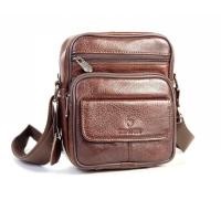 ราคา Chinatown Leather กระเป๋าสะพายข้าง ผู้ชาย หนังแท้ ใบกระทัดรัด สีน้ำตาล ใส่กระเป่าเงิน มือถือใหญ่ได้ทุกรุ่น (10572436327)