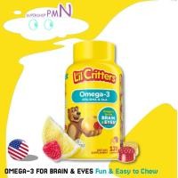 ราคา L il Critters Omega 3 Gummy สำหรับเด็ก 2 ปี EPA DHA ALA บำรุงสมอง ตา อเมริกา (25999308773)