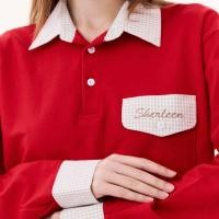 ราคา SHERLEEN TINY PLAID POLO เสื้อเชิ้ตโปโล แขนยาวผ้าคอตตอน แต่งลายสก็อต (26334045143)