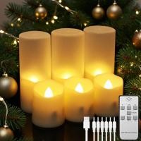 ราคา เทียนวอเตอร์แบบไร้เปลวไฟแบบชาร์จไฟได้พร้อมรีโมทจับเวลาไฟ LED ชาสั่นไหวพร้อมสายชาร์จ USB เทียนคริสต์มาสไฟฟ้า (25114324268)