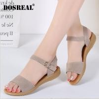 ราคา Dosreal ผู้หญิงรองเท้ารองเท้าแตะฤดูร้อนสำหรับผู้หญิงขายหนังรองเท้าแตะชายหาดแฟชั่นรองเท้าแตะแบนรองเท้าสีดำสำหรับผู้หญิง (1535636012)