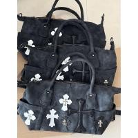 ราคา Authentic NEW Chrome Hearts Crocore Black And White Stitching Travel Bag Roman Metal Cross Shoulder Messenger Bag 2025 New product (26015441984)
