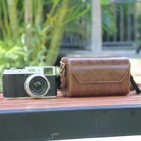 ราคา UMJVOV SHOP เครื่องหนังแท้ เคสใส่กล้อง สายปรับได้ กันกระแทกและกันกระแทก กระเป๋าสำหรับถ่ายภาพ เรโทร แบบพกพาได้ ถุงเก็บสัมภาระ สำหรับ J1นิคอน D LUX ไลก้า G5X Canon ฟูจิ X100V SONY RX1 สากลสากลสากล (2627