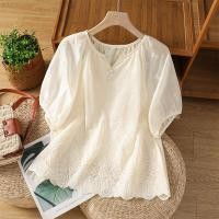 ราคา SHIMANQING เสื้อเชิ้ตแขนสั้นผ้าชีฟองคอวี (126426429134)