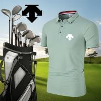 ราคา Korean style DESCENTE Golf Short Sleeve Mens New Outdoor Sports Breathable Quick drying Summer T shirt Lapel Casual Handsome Polo Shirt New product (24429505015)