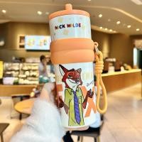 ราคา แก้วน้ำเก็บความเย็นลายคู่รักจูดี้และนิคจากภาพยนตร์ซูโทเปีย ความจุสูง พร้อมหลอดดูด ดีไซน์น่ารักสวยงาม (26491202145)