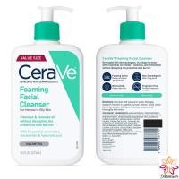 ราคา CeraVe Foaming Facial Cleanser for Oily Skin Makeup Remover and Daily Face Wash (25272501979)