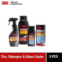 ราคา 3M Tire Dressing 39042LT น้ำยาเคลือบยางรถ 3M Car Wash Shampoo 39000LT แชมพูล้างรถ 3M Glass Coat Windshield น้ำยาเคลือบกระจก (764682031)
