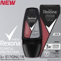 ราคา Rexona for Men Clinical Protection Roll On Sport 50ml ผลิตภัณฑ์ลูกกลิ้งระงับกลิ่นใต้วงแขนสำหรับผู้ชายกลิ่นพิเศษจากต่างประเทศ (10743406504)