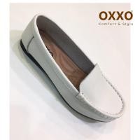 ราคา OXXO รองเท้าเพื่อสุขภาพหนังแท้ หนังวัว รองเท้าคัทชู พี้นแบน หนังนิ่มมาก พี้นยางสั่งทำพิเศษ พี้นสูง1เซน ใส่สบาย มีถึงไซส์41 รุ่น X08003 (19699026509)