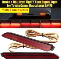 ราคา Audew ไฟเบรคท้ายรถ ไฟเบรคคู่LED สำหรับ Toyota Camry Wish Sienna Innova Matrix Fortuner Lexus ISF Gx470 Rx300 สามฟังก์ชั่น ไฟทับทิม (579820997)