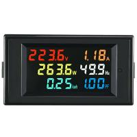 ราคา LCD Digital Panel Meter AC 110V 220V 380V 100A Voltage Voltmeter Current Ammeter Frequency Indicator (25985908103)