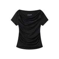 ราคา CryingCenter เสื้อปาดไหล่แขนสั้นสีพื้น (25851860752)