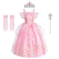 ราคา ชุดเดรสเด็กผู้หญิงแขนกุดสีชมพู ลายดอกไม้ ชุดเจ้าหญิงสำหรับงานคาร์นิวัล คริสต์มาส ชุดคอสเพลย์ออโรร่า (25824529883)