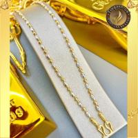ราคา สร้อยคอ2กษัตริย์ ลายเม็ดข้าวสลับเม็ดกลม หนัก 1 บาท ไซส์ 18 24 นิ้ว 1เส้น สร้อยคอ2กษัตร สร้อย คอ ทองเหมือนแท้ สร้อยคอไม่ลอก ทองปลอมไม่ลอก 18k (1998794664)