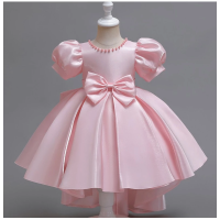 ราคา H12 เดรสออกงานเด็ก ชุดราตรีเด็ก ผ้าไหมมันเงา หลังยาว พร้อมส่งจากไทย (24248112346)