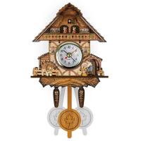ราคา FUNG เงียบไร้เสียง นาฬิกาลูกตุ้มไม้โบราณ วินเทจ หอคอยป่าไม้ 3D chiming CLOCK สร้างสรรค์และสร้างสรรค์ รูปแบบที่สมจริง นาฬิกาไม้ติดผนัง การตกแต่งผนัง (26284720774)