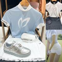 ราคา เสื้อยืดคอตั้งแขนสั้นทรงเข้ารูประบายอากาศได้ดีสำหรับผู้หญิง ฤดูร้อน 2024 เสื้อเบสบอลกอล์ฟ ผ้าฝ้ายผสมโพลีเอสเตอร์ (22997368023)