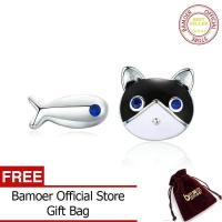 ราคา BAMOER แมวและปลาต่างหูสตั๊ดสำหรับสาวๆเงินแท้เคลือบคิตตี้สัตว์หูกระดุมเครื่องประดับของขวัญสำหรับเด็ก SCE623 (725010215)