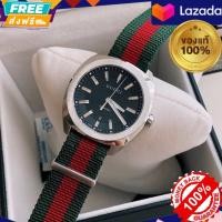 ราคา Gucci Nylon Watch GG2570 หน้าปัดดำ ขนาด 41mm สายไนลอน เขียว แดง ยอดฮิต รับประกันของแท้ 100 ไม่แท้ยินดีคืนเงินเต็มจำนวน (12087591982)