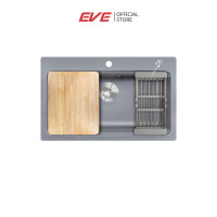 ราคา EVE อ่างล้างจานหินแกรนิตสังเคราะห์ 1 หลุม ซิงค์แกรนิตรุ่น ANDES 760 480 GREY (23103269111)