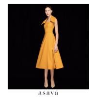 ราคา asava ss24 Asava Oversized Lapel Dress เดรสผู้หญิง ทรงเอ แขนกุด แต่งดีเทลปกใหญ่ คอสี่เหลี่ยมคางหมู กระเป๋าข้าง ซิปหลัง (22155214457)