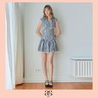 ราคา asv pf25 Gretchen Trench Mini Dress เดรสผู้หญิง ทรงเทรนช์ แขนกุด ไหล่ล้ำ แต่งลูกไม้ กระโปรงทรงเอ แต่งชายระบาย แต่งกระดุมทองแถวคู่ (24849865909)