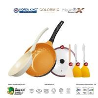 ราคา Korea King Diamond x Ceramic Gold กระทะ โคเรียคิง ไดมอนด์ เอ็กซ์ เซรามิก สีทอง 28cm 1 ใบ Korea King Colormic Frypan กระทะ โคเรียคิง คัลเลอมิค ก้นแบน 24cm 1ใบ แถมฟรี ตะหลิว ซิลิโคน สีส้ม 2 อัน ตะหลิว ส