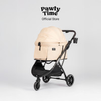 ราคา Pawty Time รถเข็นสัตว์เลี้ยง รถเข็นหมาแมว รุ่น Viva สี Sandy เบา แข็งแรง รถเข็นพับอัตโนมัติ กันน้ำ มีที่ลากรถเข็น แถมที่วางแก้ว รับน้ำหนักได้ 30 กก Viva Pet Stroller for Dogs Cats in Sandy Auto Fold W