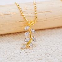 ราคา PCPY Jewelry จี้ใบมะกอกเพชรแท้ ทองคำแท้9K ทอง37 5 เพชรแท้น้ำ100 เบลเยี่ยมคัต 9KPP680 (126823235383)