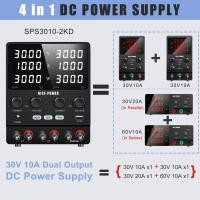 ราคา 4 in 1 Lab Dual Dc Power Supply 3 Model PAR SER INDEP Adjustable Power Source 30V 10A 60V 5A Voltage Stabilizer Switching USB 5V 2A (25340820781)