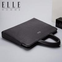 ราคา ELLE HOMME กระเป๋าธุรกิจหนังแท้แนวนอน แบบเรียบง่ายและเบา (25924790470)