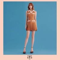 ราคา asv ss25 Patty Pleated Mini Dress มินิเดรสผู้หญิง แขนกุด คอวี กระโปรงอัดพลีท แต่งปกและกระเป๋า แต่งกระดุมทองด้านหน้า ซิปข้าง (23917865613)