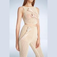 ราคา SS24 JANESUDA mesh crop top เสื้อครอปแขนกุด เสื้อครอปลายฉลุ เสื้อครอป (23815442862)