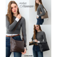 ราคา CHNiiNiN Medium Hannam ไซส์กลาง กระเป๋าสะพายหนังวัวแท้ ปรับสายสะพายได้ ครอสบอดี้ได้ (126805174428)
