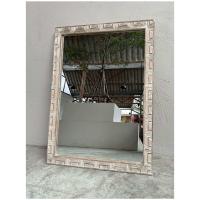 ราคา กระจกวินเทจ กระจกไม้สัก กระจกติดผนัง ขนาด 110x80 cm กรอบไม้สักแท้ กระจกห้องน้ำ ส่งพร้อมกระจก สีขาวขัด เสาะร่องไม้ แพคจัดส่งอย่างดี มีประกันการส่ง (22070039227)