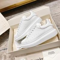 ราคา Alexander MCQUEEN รองเท้าผ้าใบ หนัง สีขาว พื้นหนา เพิ่มความสูง Al48 (21432016498)