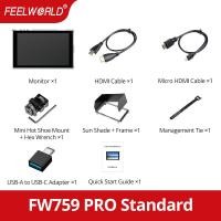 ราคา FeelWorld FW759 PRO จอภาพแบบสัมผัส7 กล้องสนาม HDMI 400nit HD สำหรับถ่ายภาพ (25031466746)