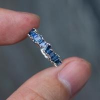 ราคา แหวนพลอยไพลินบางกะจะจันทบุรี BLUE SAPPHIRE เรือนเงินแท้92 5 ชุบทองคำขาว พลอยสีน้ำเงินกำมะหยี่เนื้อใสไซส์52 6 US (10162528009)