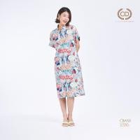 ราคา C D Dress Japanese Poppy เดรส ติดกระดุมหน้า แขนสั้น สีเขียวอมฟ้า CBAFLR (25284018140)