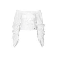 ราคา GUUKA HERO เสื้อฟิตติดรูป คอกระเช้า แขนสั้น ผูกโบว์ฝรั่งเศส พร้อมลูกไม้ (26471491282)