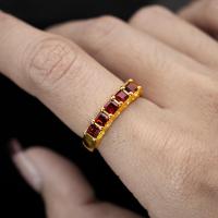 ราคา แหวนพลอยโกเมนจันทบุรี Garnet ตัวเรือนเงินแท้ 92 5 ชุบทองคำ พลอยแท้จากประเทศไทย บ่อ จันทบุรี (26177867744)