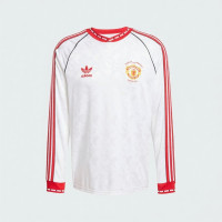 ราคา adidas เสื้อยืด Adidas Originals แขนยาว ทรงหลวม โลโก้สามใบพัด สไตล์สปอร์ตแคชวล สำหรับผู้ชาย รุ่น JF0375แมนเชสเตอร์ ยูไนเต็ด ชุดเยือน แขนยาว รุ่นปี 1991 (26243317151)